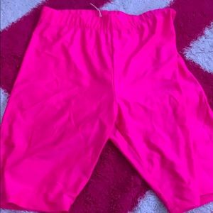Hot pink biker shorts